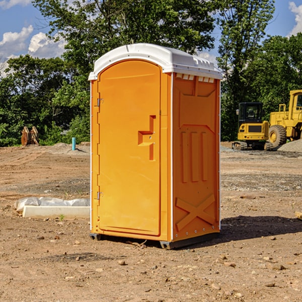 how often are the portable restrooms cleaned and serviced during a rental period in Dorchester IA